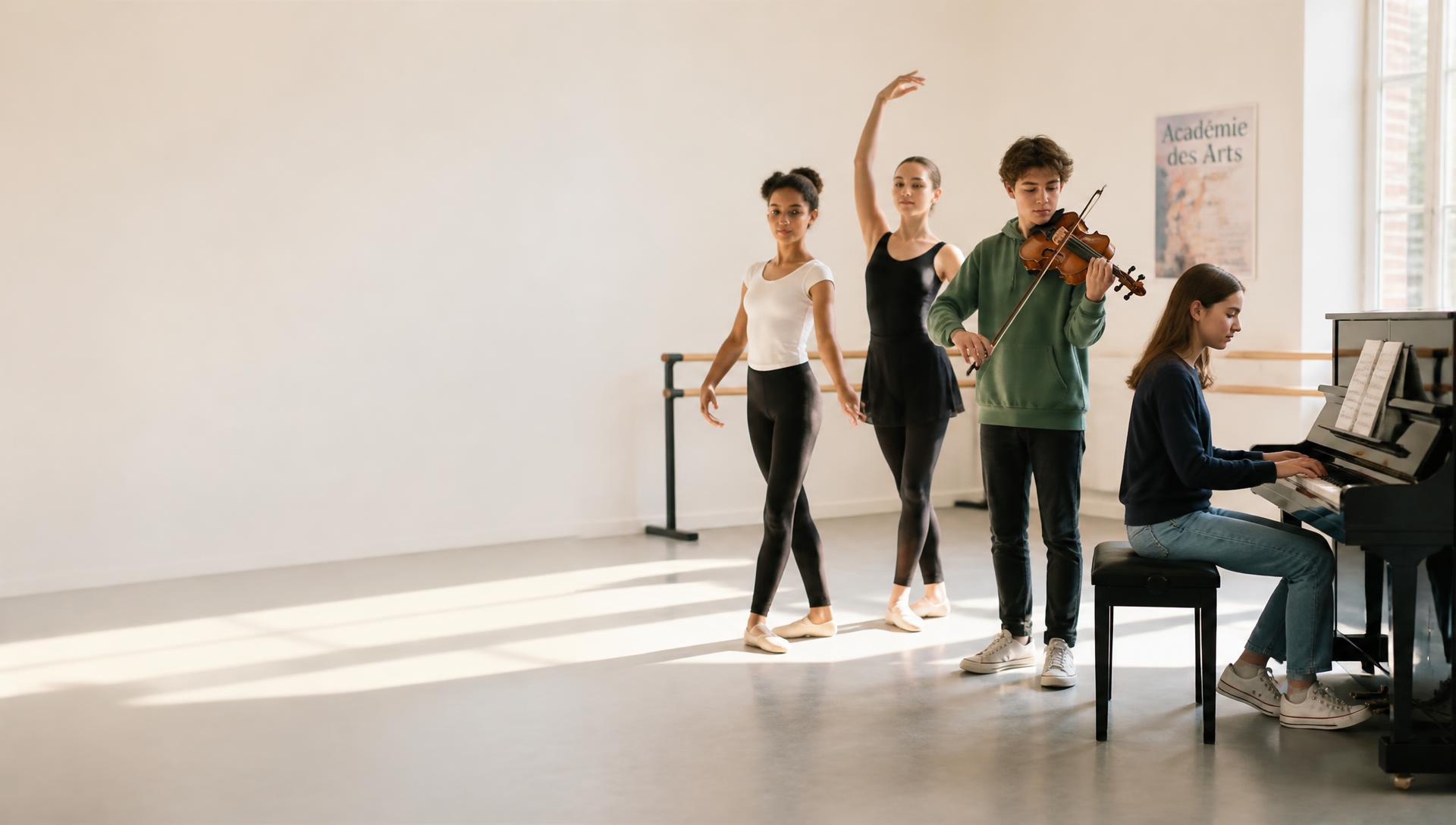 Jeunes en répétition de musique et danse